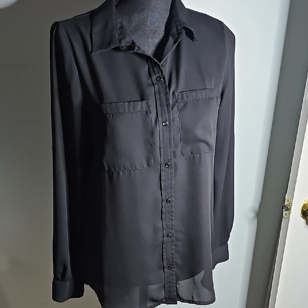 Black Button-Up Blouse